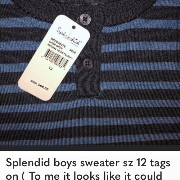 NWT- Splendid boys sweater gorgeous tags in great gift - Picture 2 of 3